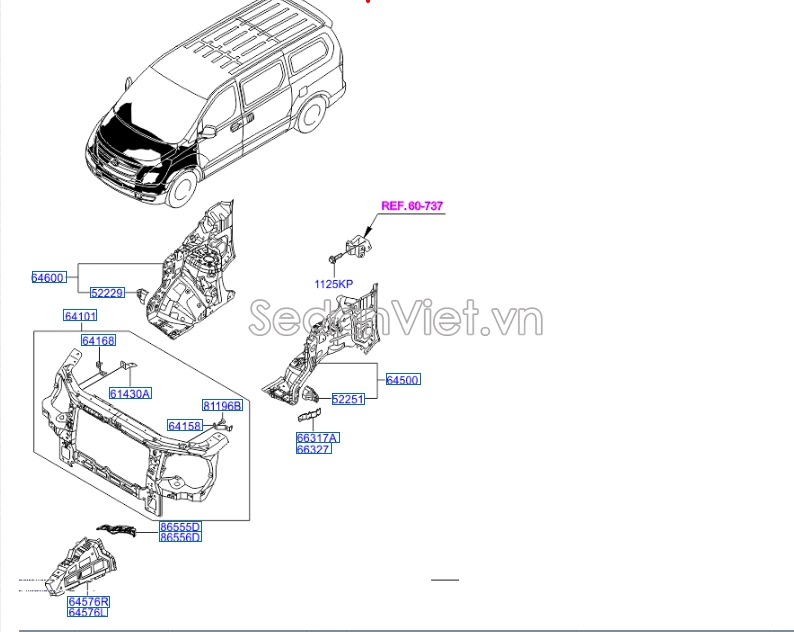 Khung xương đầu xe Hyundai Grand Starex 2008-2013