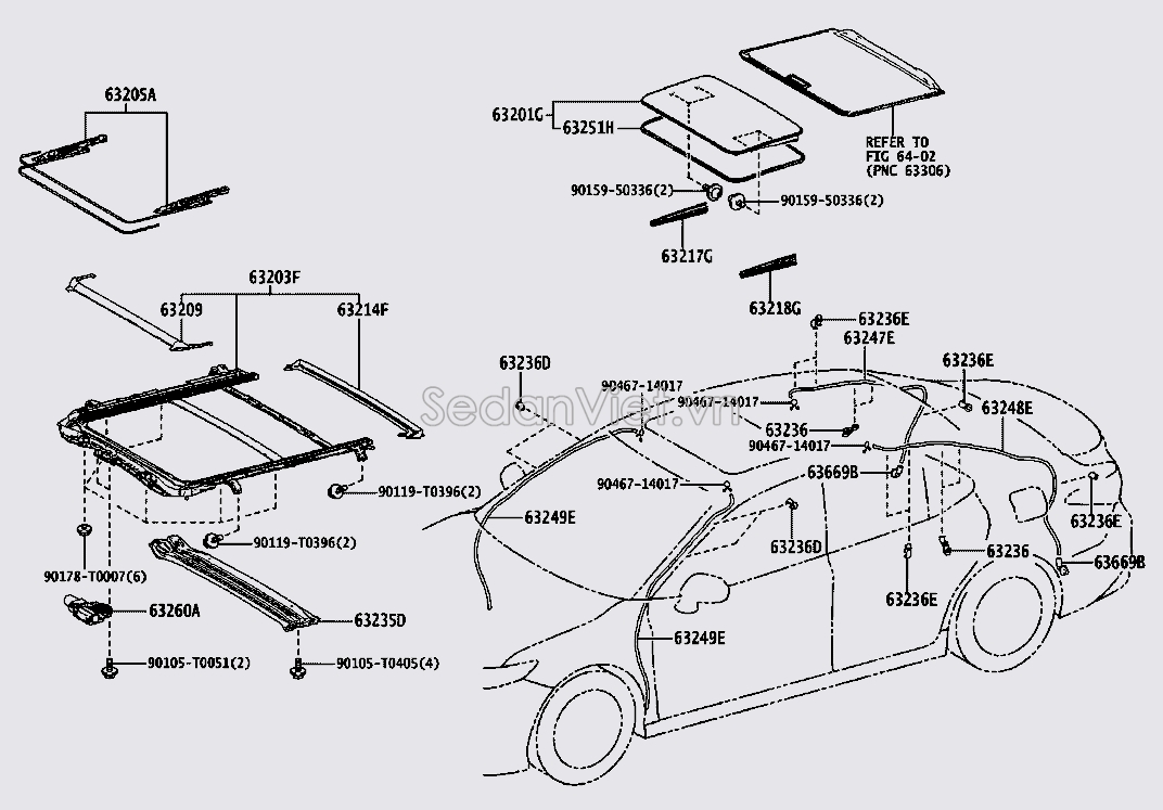 Cáp trượt kính cửa số trời Toyota Corolla Cross 2021-2023