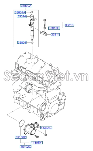 Kim phun dầu động cơ Hyundai Santafe 2006-2008