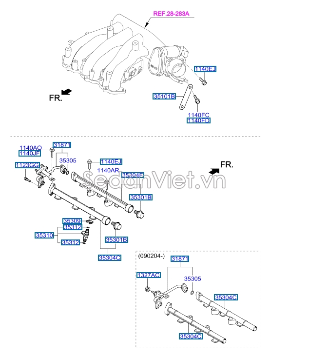 Kim phun xăng Hyundai Tucson 2008-2009