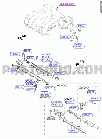 Kim phun xăng Hyundai Tucson 2008-2009