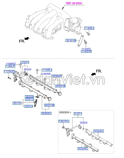 Kim phun xăng Hyundai Tucson 2008-2009