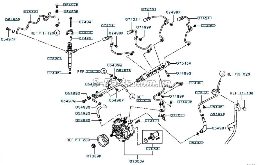 Van điều khiển hút Mitsubishi Triton 2010-2013