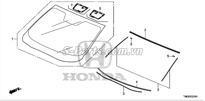 Bộ ron kính sau Honda CR-V 2018