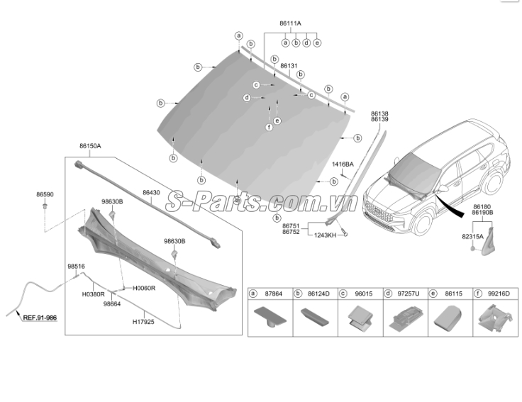 Vòi phun nước rửa kính Hyundai Santafe 2019-2021