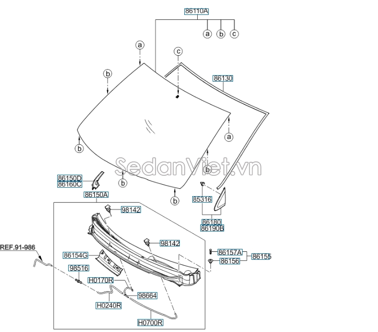 Ốp chân kính chắn gió KIA Morning 2012-2014