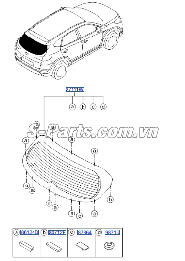 Kính chắn gió sau Hyundai Tucson 2015