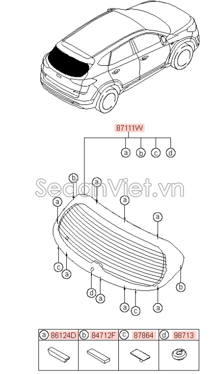 Kính chắn gió sau Hyundai Tucson 2015