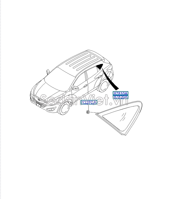 Kính tam giác Hyundai Tucson 2010-2012