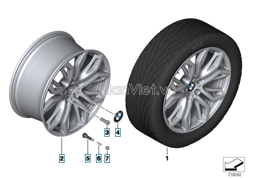 Van bơm hơi lốp xe BMW X6 2010-2012