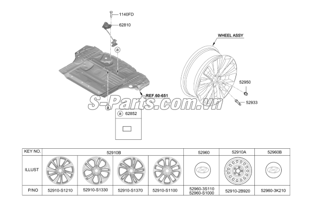 Ốp lazang màu đen Hyundai Santafe 2017