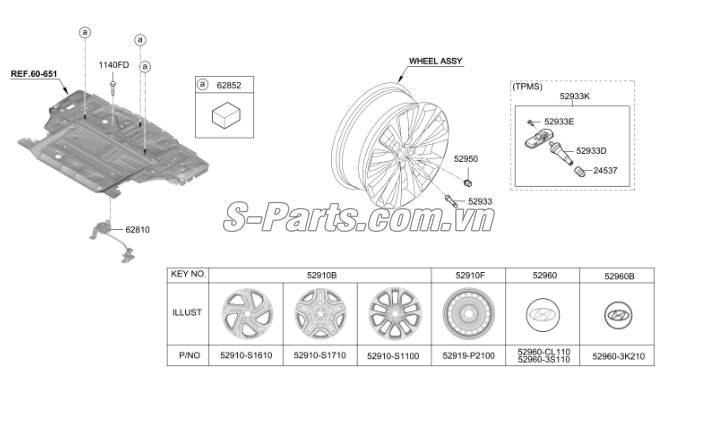 Ốp lazang màu đen Hyundai Santafe 2017