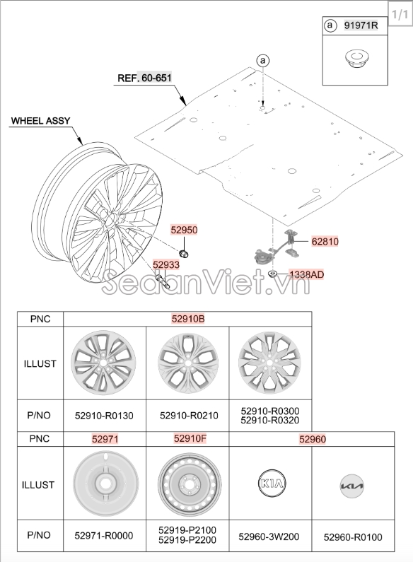 Gía treo lốp dự phòng KIA Carnival 2021-2024