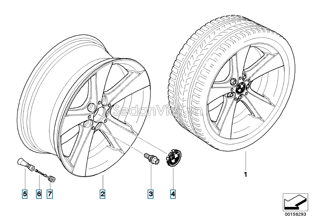 Van bơm hơi lốp xe BMW X6 2010-2012