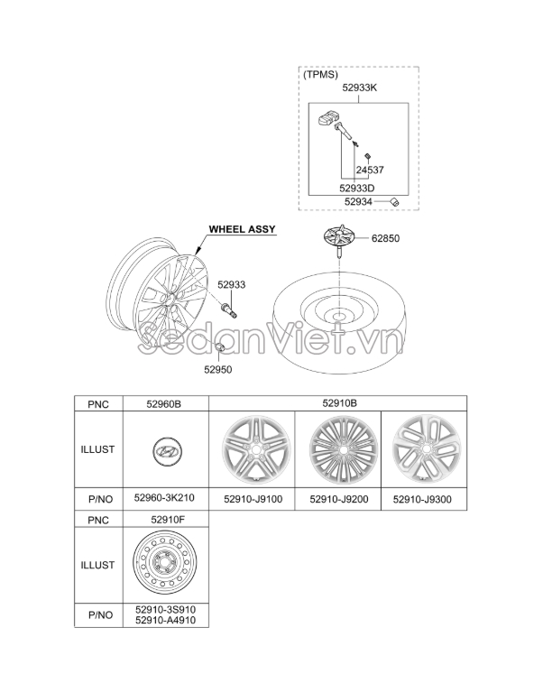 Chụp lazang Hyundai Santafe 2006-2008