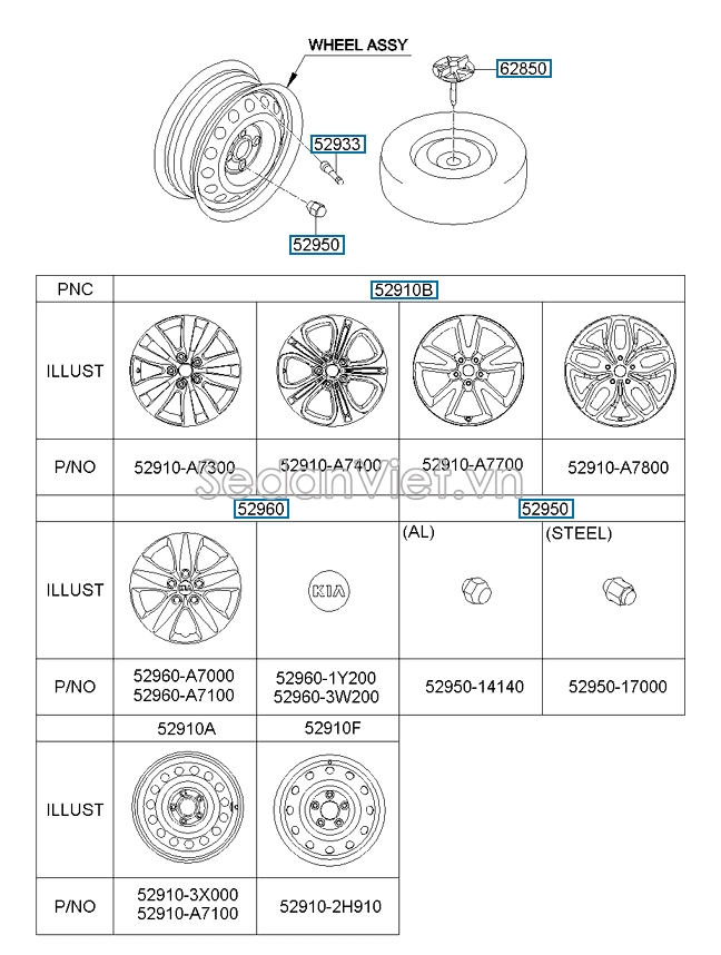 Ốp lazang KIA K3 2013-2016