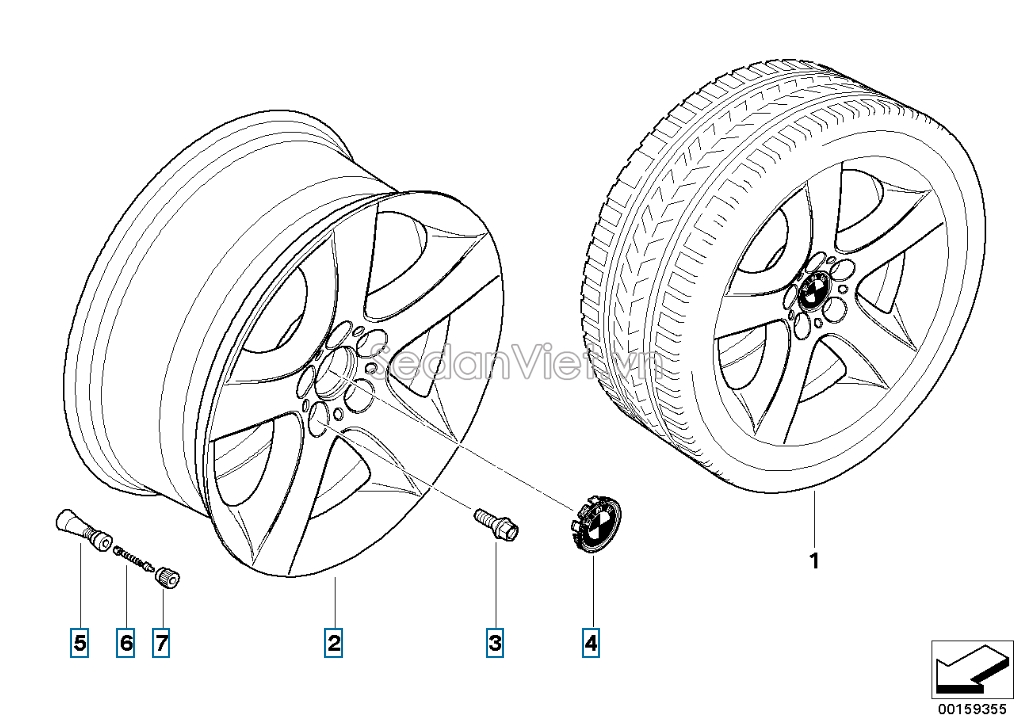 Van bơm hơi lốp xe BMW X6 2010-2012