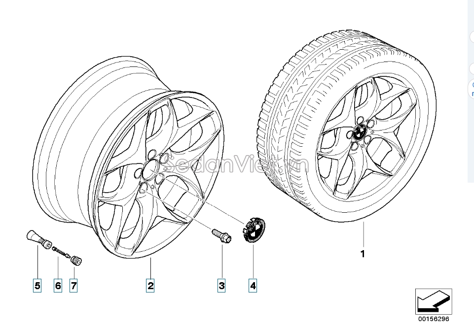 Van bơm hơi lốp xe BMW X6 2010-2012