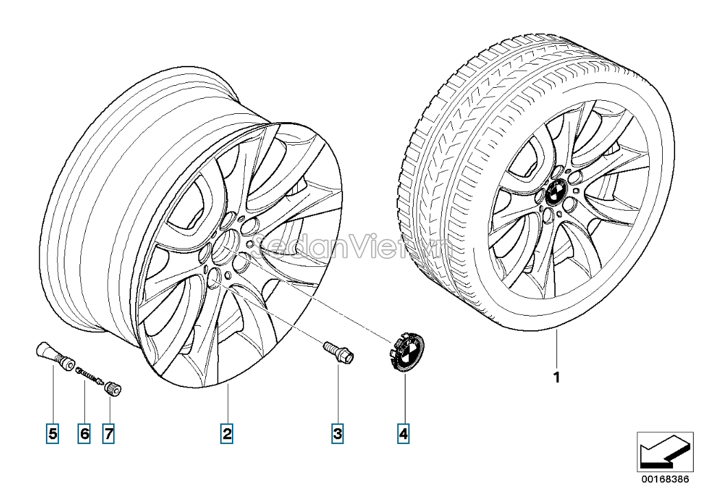 Van bơm hơi lốp xe BMW X6 2010-2012