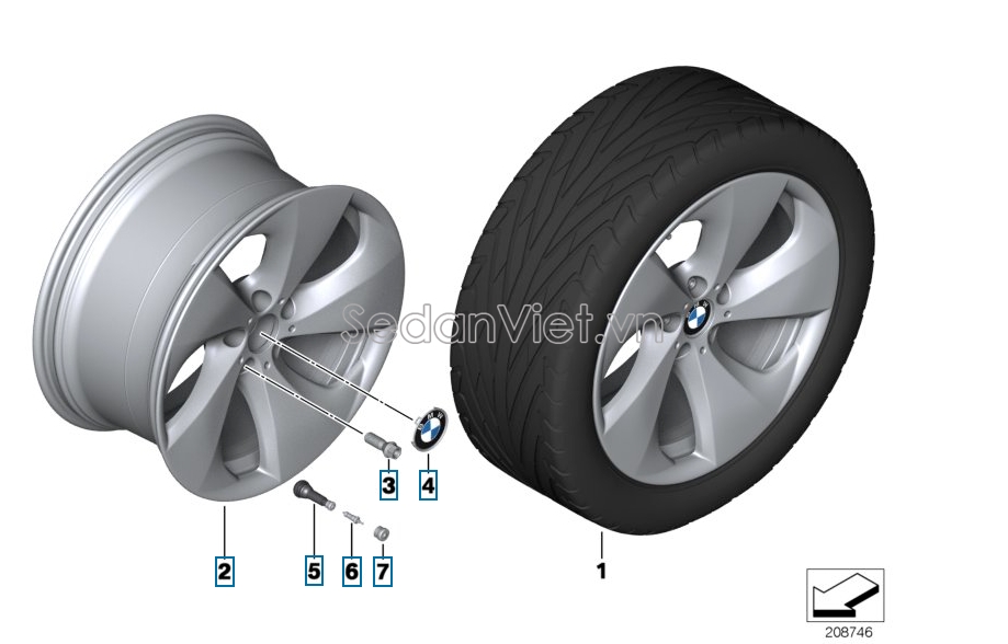 Van bơm hơi lốp xe BMW X6 2010-2012