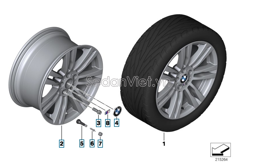 Van bơm hơi lốp xe BMW X6 2010-2012
