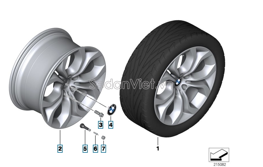 Van bơm hơi lốp xe BMW X6 2010-2012