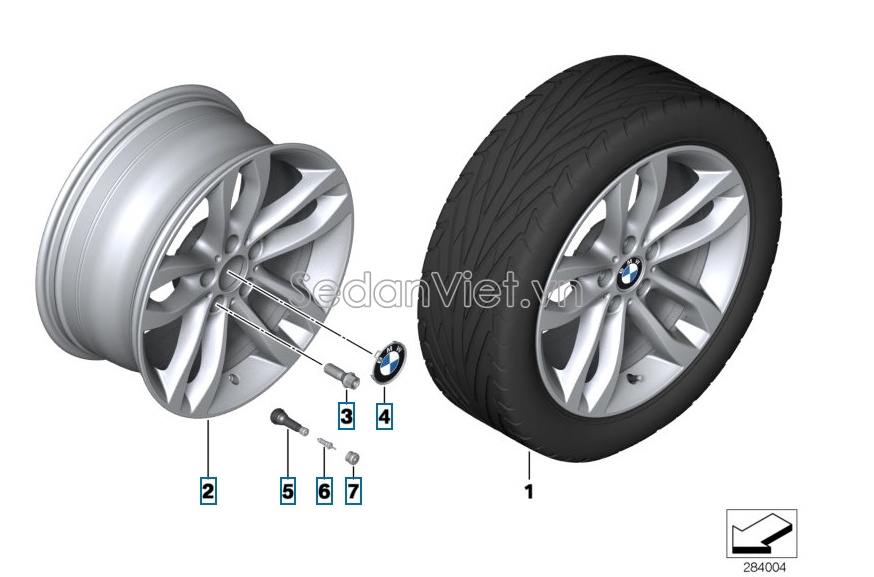Van bơm hơi lốp xe BMW X6 2010-2012