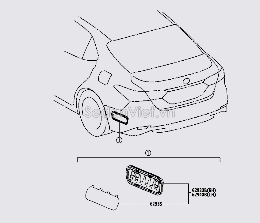 Cửa gió thông hơi cốp hậu Toyota Vios 2019