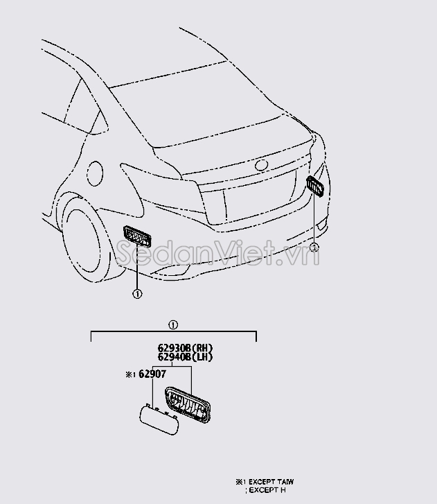 Cửa gió thông hơi cốp hậu Toyota Vios 2019
