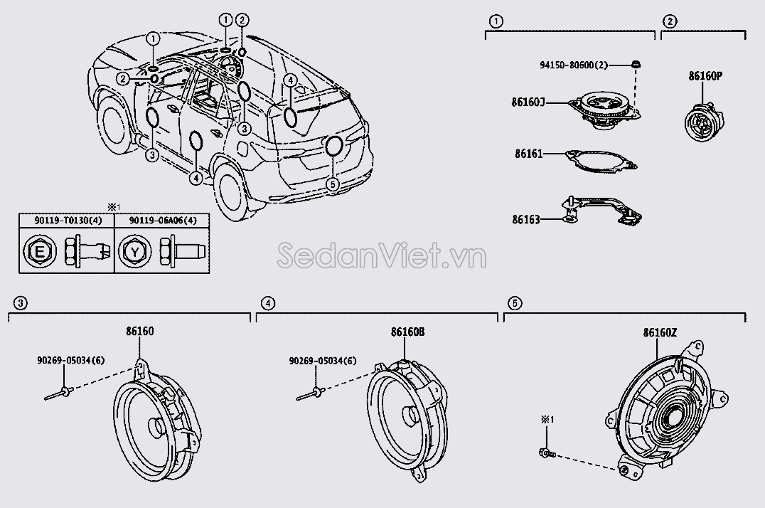 Loa cánh cửa Toyota Fortuner TRD 2019