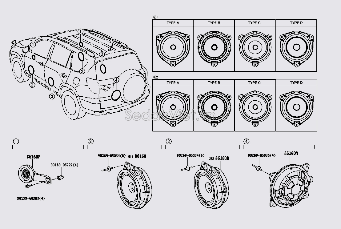 Loa treble Toyota RAV4 2006-2008