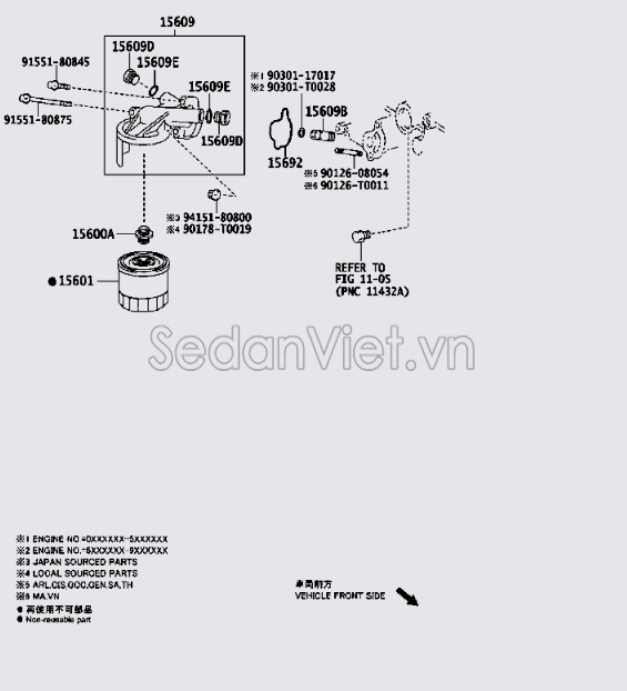 Cụm lọc dầu động cơ Toyota Land Cruiser Prado 2009-2013