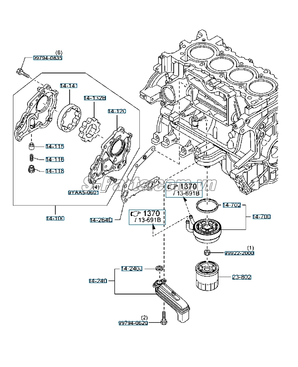 Lọc dầu động cơ mazda 6 2014-2016
