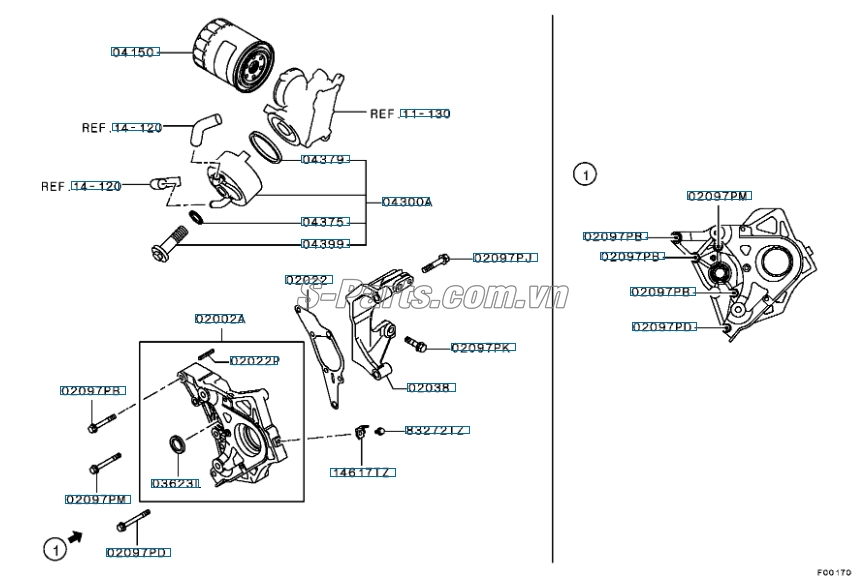 Lọc dầu động cơ Mitsubishi Mirage 2014