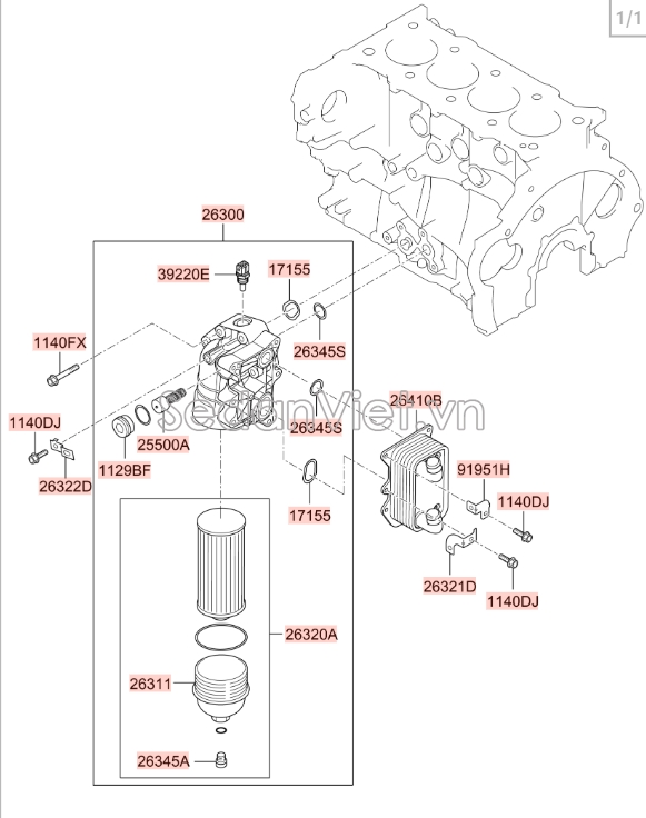 Lọc dầu động cơ Hyundai Tucson 2015