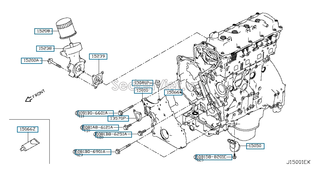 Lọc dầu động cơ Nissan Navara NP300 2015