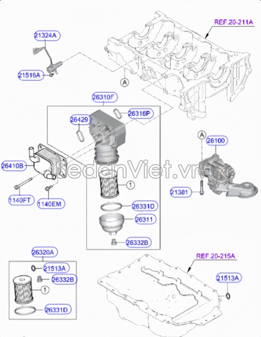 Gioăng nắp xả dầu động cơ KIA K3 2013-2016