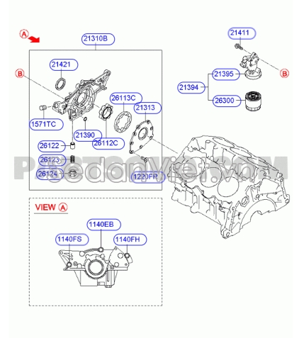 Bơm dầu động cơ Hyundai Santafe 2006-2008