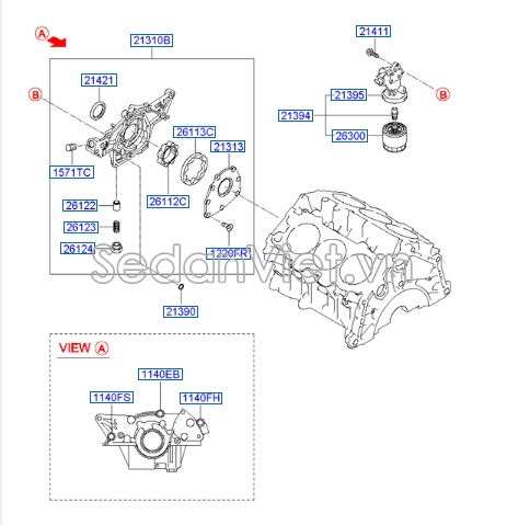 Bơm dầu động cơ Hyundai Santafe 2006-2008