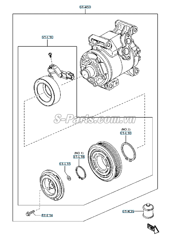 Lốc điều hòa mazda 6 2014-2016