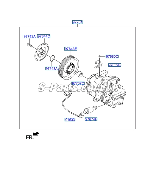 Van đuôi lốc điều hòa KIA Forte 2010-2012