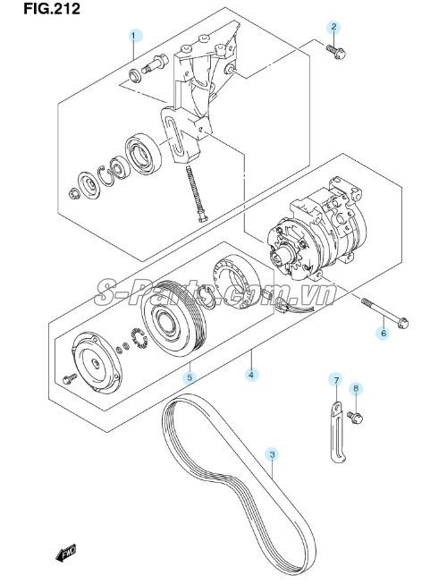 Dây curoa điều hòa 4PK850 Suzuki Carry Pro 2008-2016
