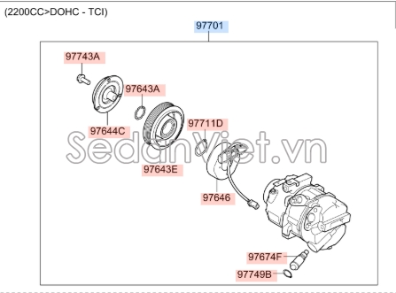 Van đuôi lốc điều hòa Hyundai Tucson 2015-2017