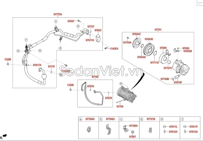 Cảm biến áp suất ống ga điều hòa Hyundai Kona 2018-2020