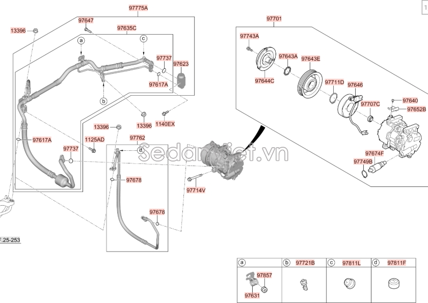 Van đuôi lốc điều hoà Hyundai Accent 2018