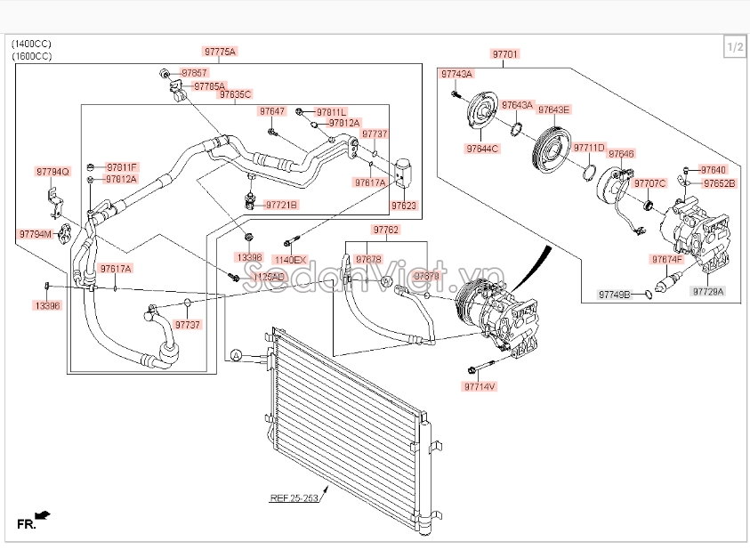 Lốc điều hòa Hyundai Accent 2018