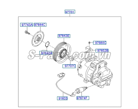 Van đuôi lốc điều hòa KIA Forte 2010-2012