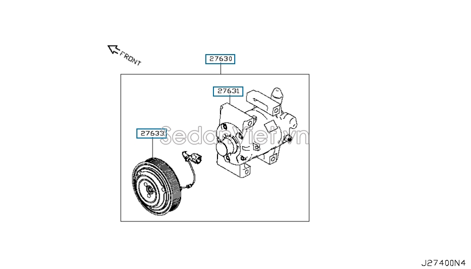 Lốc điều hòa Nissan Navara NP300 2015
