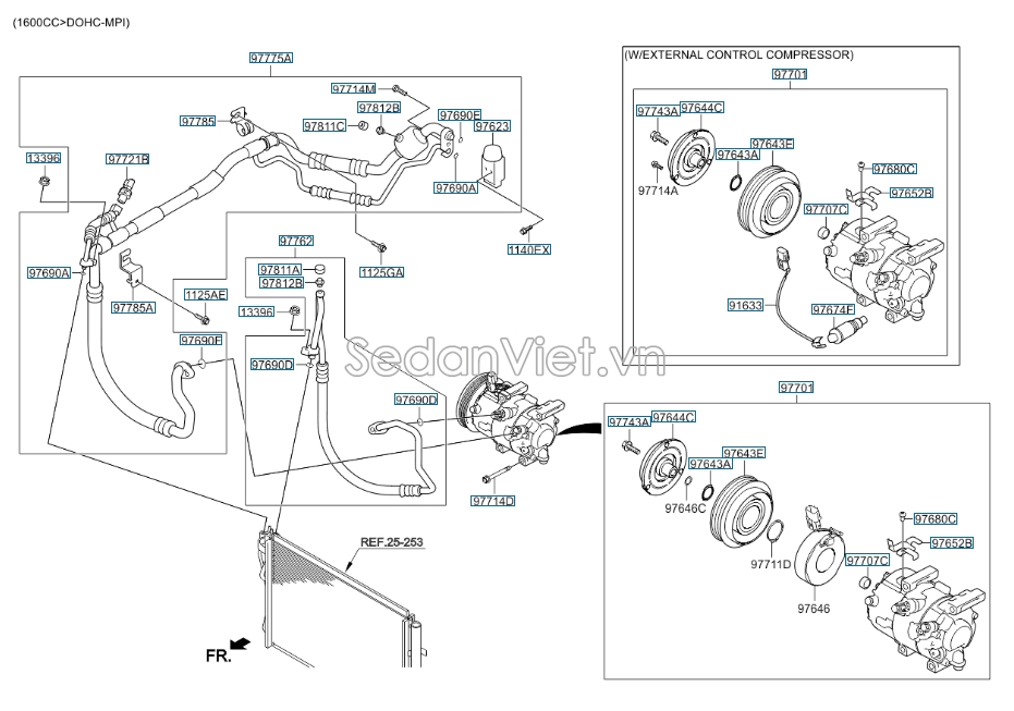 Lốc điều hòa Hyundai i30 2013-2014