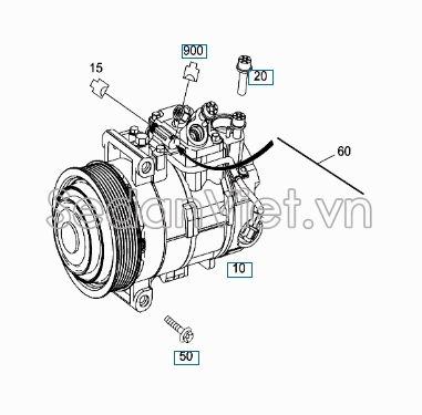 Lốc điều hòa Mercedes-Benz E-Class W212 2010-2015